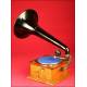 Elegant Lemania horn gramophone in perfect condition. 1915.