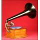 Elegant Lemania horn gramophone in perfect condition. 1915.