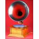 Elegant Lemania horn gramophone in perfect condition. 1915.