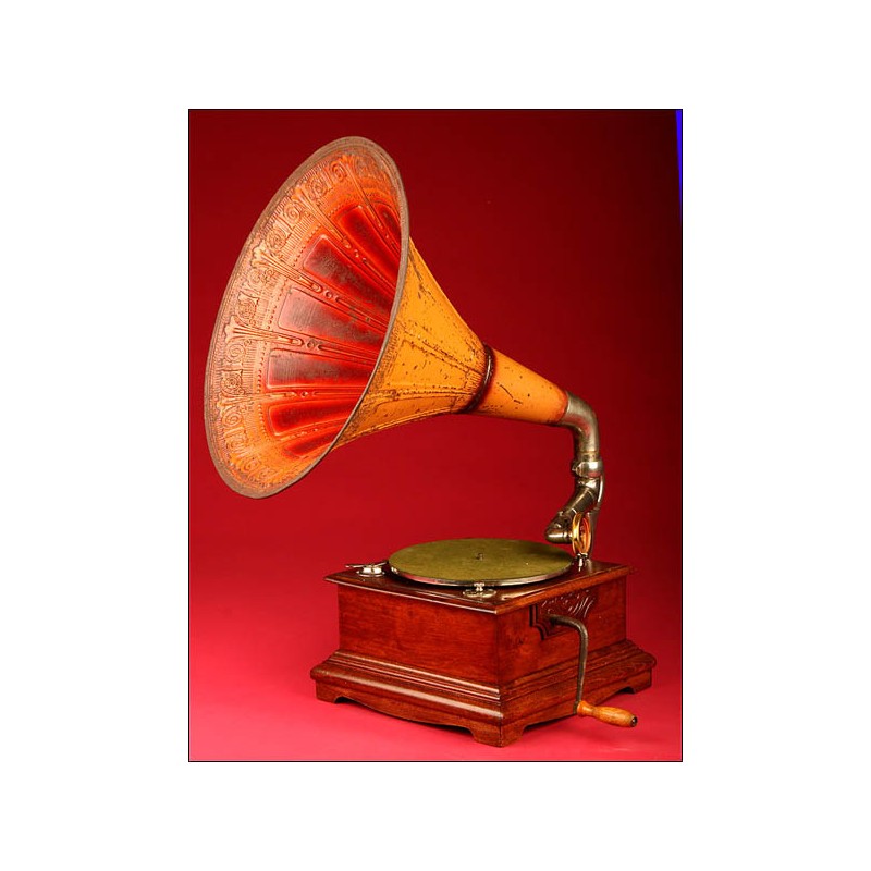 German Jugendstil Style Gramophone in Perfect Condition. Ca.1900