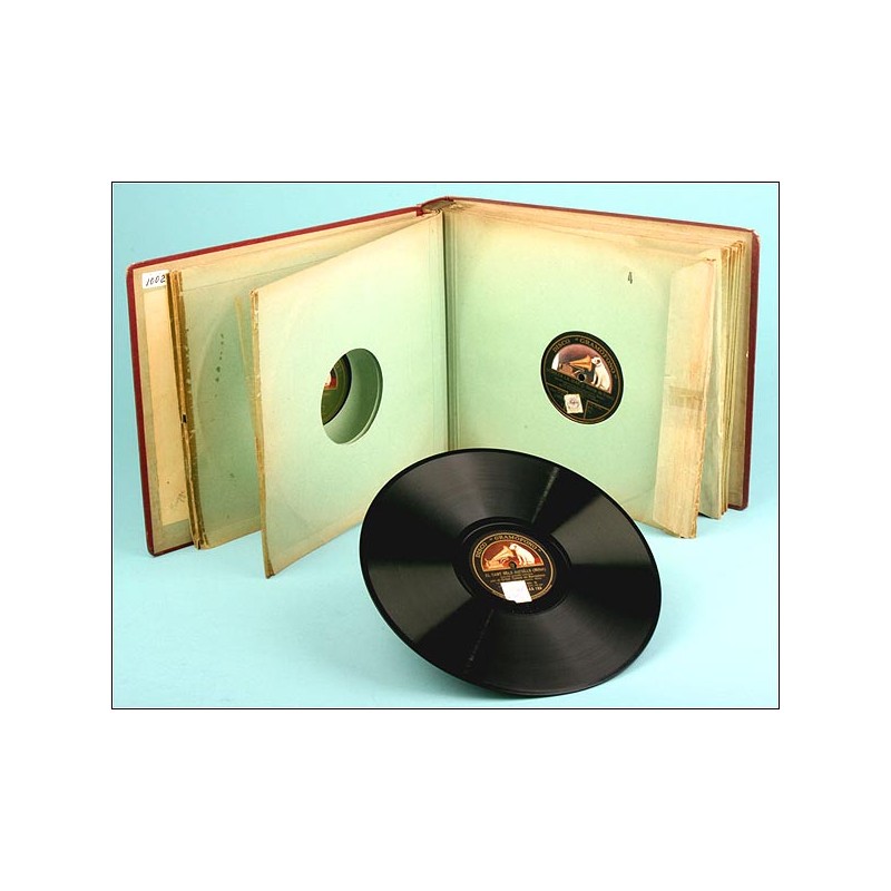 ORIGINAL album with 12 Spanish slate gramophone records. Catalan popular music.