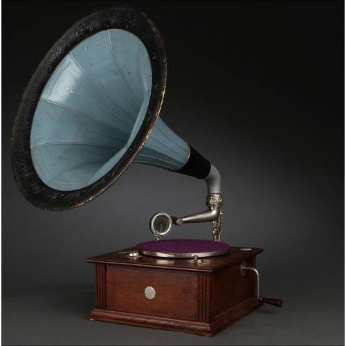 Gramófono de Trompeta Vintage del Año 1920. En Buen Estado de Conservación y Funcionamiento