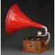 Fantastic German horn gramophone. Circa 1910. Working very well.