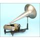 Puck phonograph with lyre-shaped base. 1901