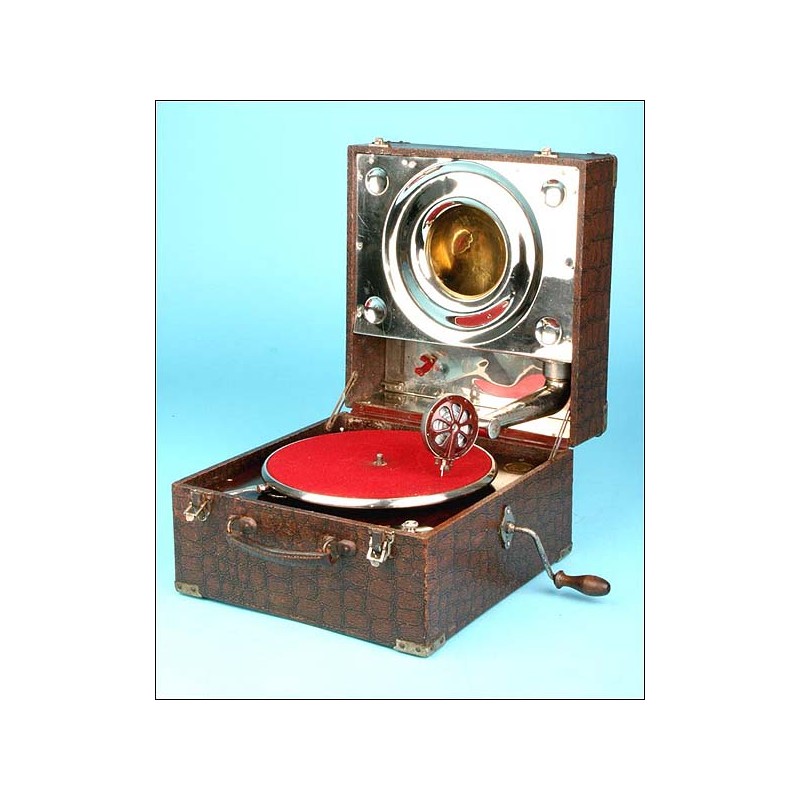 Polyphon Musik reflex suitcase gramophone.