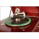 Gramophone with record cabinet. Root and cahoba