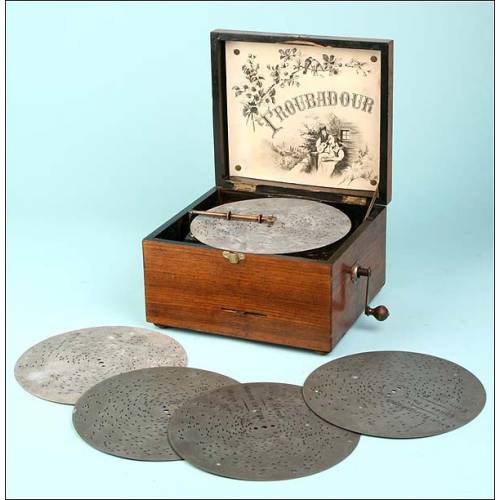 Caja de música de discos Trobador. 1880