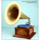 Antique brass horn gramophone. Deluxe finish. C.1910