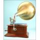 Antique brass horn gramophone. Deluxe finish. C.1910