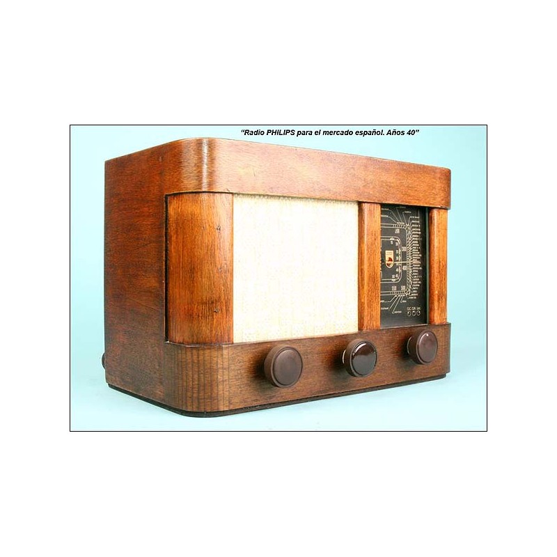 Radio Philips mercado español mod.35-U 35 w,110 vlt.C.1940.