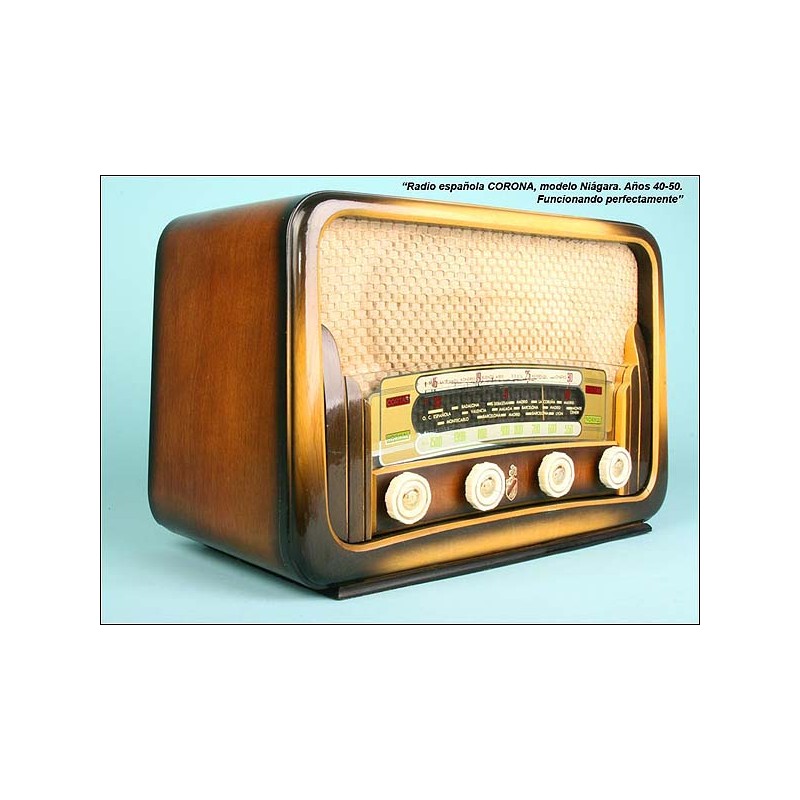 Radio española Corona mod. Niágara 110 v.C.1940-1950.