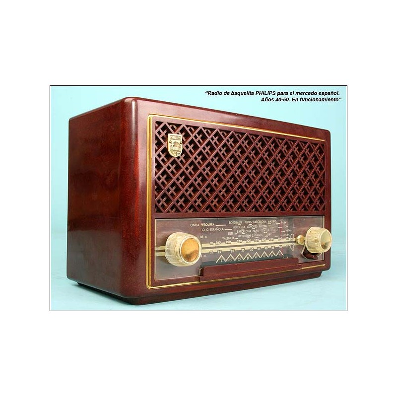 Philips radio Spanish market.C1940-1950.110 volts.