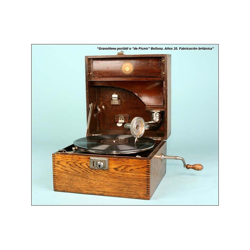 Beltona portable gramophone, C.1920.