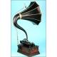 Edison Home phonograph model C, with cygnet trumpet.