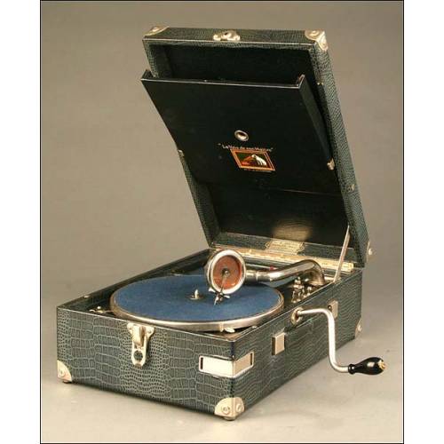 Gramófono de maleta, La Voz de Su Amo, Mod. 102, Años 30