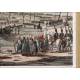 Beautiful Vintage Engraving Representing the Taking of Ulm. Original Color. France, 1820