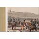 Beautiful Vintage Engraving Representing the Taking of Ulm. Original Color. France, 1820