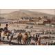 Beautiful Vintage Engraving Representing the Taking of Ulm. Original Color. France, 1820