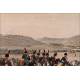 Beautiful Vintage Engraving Representing the Taking of Ulm. Original Color. France, 1820