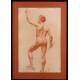 Splendid Male Nude Drawn in sanguine. School of the XIX Century.