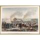 Beautiful Antique Engraving with Scene of the Battle of Ratisbon. France, 1820.