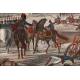 Beautiful Antique Engraving with Scene of the Battle of Ratisbon. France, 1820.