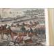 Beautiful Antique Engraving with Scene of the Battle of Ratisbon. France, 1820.