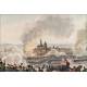 Beautiful Antique Engraving with Scene of the Battle of Ratisbon. France, 1820.