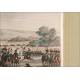 Engraving with Scene of the Maneuvers of the French Imperial Guard in Tilsit. Year 1820