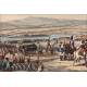 Engraving of Napoleon's Visit to the Siege of Danzig. Original Color. Vernet, 1820