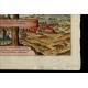 Engraving with the Genealogical Tree of the Kings of Aragon. Year 1608. Original Color