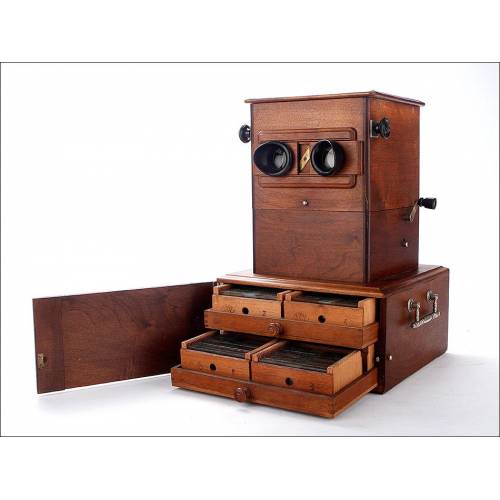 Magnificent Automatic Stereoscope E. Cuny in Working Condition. France, 1890s