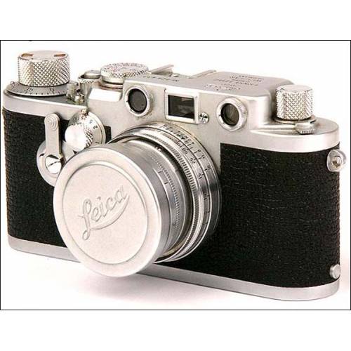 Magnífica Leitz Wetzlar Leica III f red dial. 1956