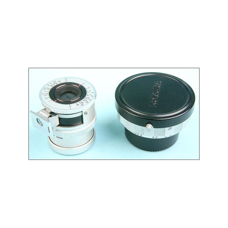 Viewfinder and extension tube Komura for Leica.