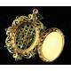 19th Century French Gold and Garnet Photo Frame Pendant. In Very Good Condition