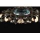 Antique 19th Century Silver and Gold Brooch with Large Aquamarine and Zirconia.