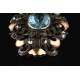 Antique 19th Century Silver and Gold Brooch with Large Aquamarine and Zirconia.