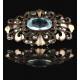 Antique 19th Century Silver and Gold Brooch with Large Aquamarine and Zirconia.