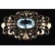 Antique 19th Century Silver and Gold Brooch with Large Aquamarine and Zirconia.