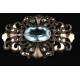 Broche Antiguo del Siglo XIX de Plata y Oro con Gran Aguamarina y Circonitas.