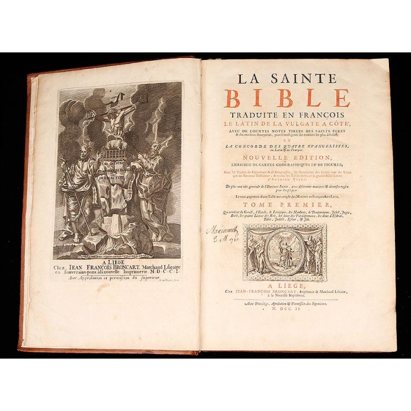 Bible, 1703. Written in French. "La Sainte Bible traduite en François".