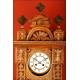 Fantastic Hand Carved Cypress Wood Wall Clock. XIX Century