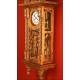 Fantastic Hand Carved Cypress Wood Wall Clock. XIX Century