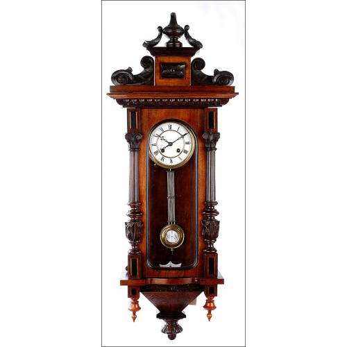 Clásico Reloj de Pared Antiguo Fabricado por Gustav Becker. Alemania, Siglo XIX