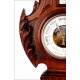 Bello Reloj de Pared Antiguo con Barómetro y Termómetro. Francia, Fines del S. XIX