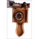 Bello Reloj de Pared Antiguo con Barómetro y Termómetro. Francia, Fines del S. XIX