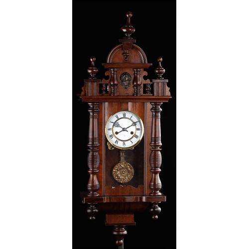 Reloj de Pared Antiguo Fabricado por HAC. Alemania, Circa 1890