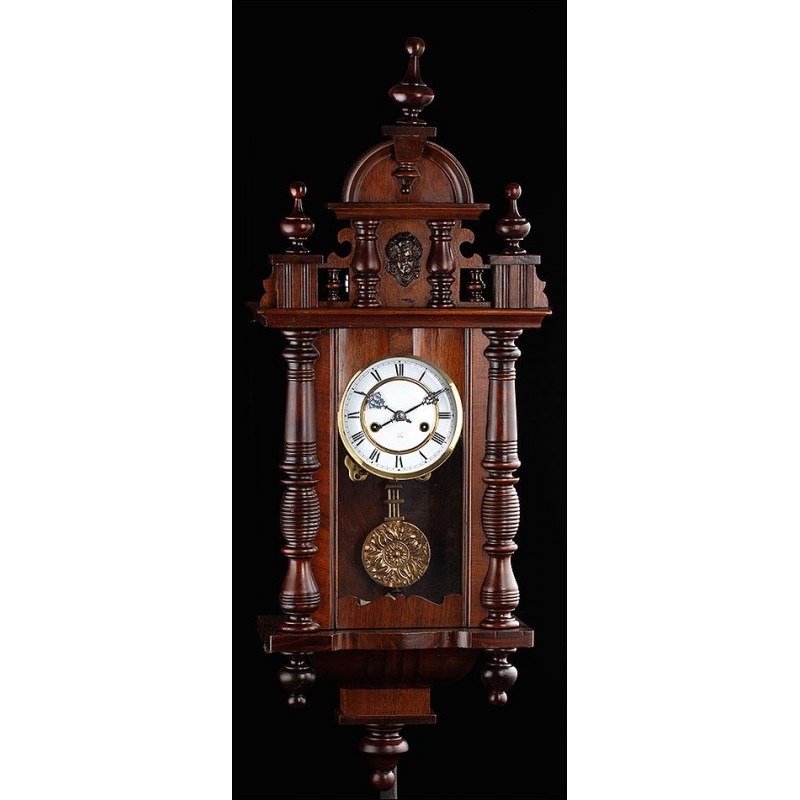 Antique Wall Clock manufactured by HAC. Germany, Circa 1890