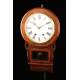 Attractive Solid Wood and Inlaid Wall Clock. North America, 1920-30