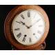 Attractive Solid Wood and Inlaid Wall Clock. North America, 1920-30